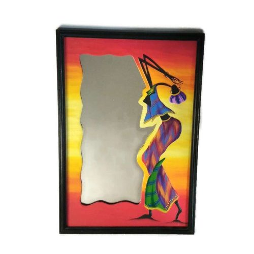 Fa kép tükörrel, afrikai táncosnő