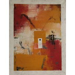 Fehér keretes absztrakt festmény