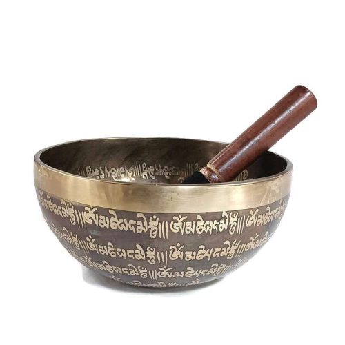 Hangtál Tibeti kézzel vésett mintával 892gr Om jellel