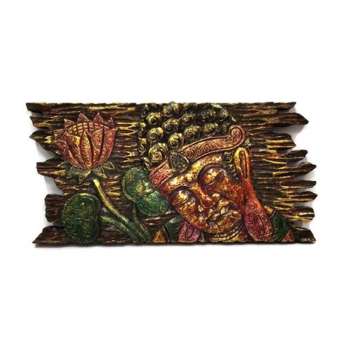 Buddha kép falra egy részes, Buddha arc lótuszvirággal piros