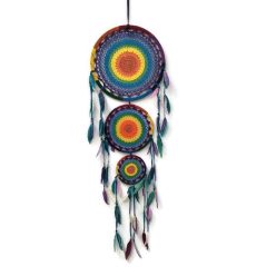 Álomfogó horgolt hármas, színes, nagy