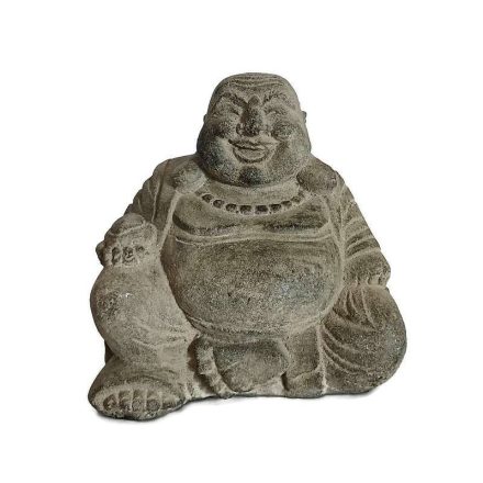 Homokkő szobor, nevető Buddha szürke