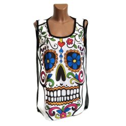 Trikó, mexikói koponyával, fehér "L"