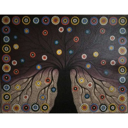 Aboriginal stílusú Életfa festmény