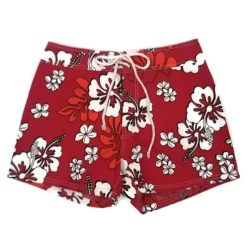 Női rövidnadrág Hawaii mintás 11. vörös L