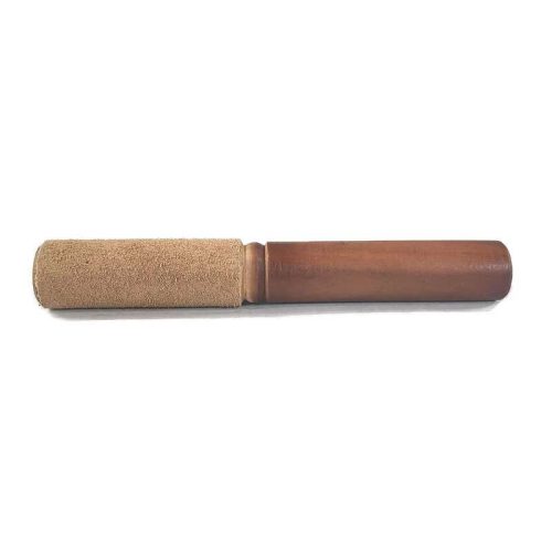 Hangtálütő, dörzsfa barna bőrrel bevont 19 cm