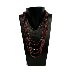 Nyaklánc, női, narancs 8 szálas