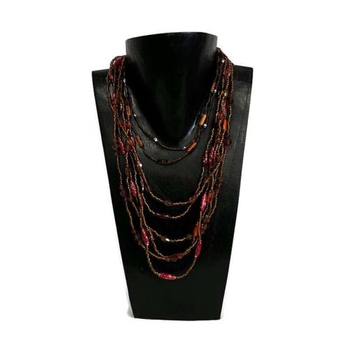 Nyaklánc, női, narancs 8 szálas