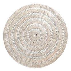 Tányéralátét rattan áttört kör fehér