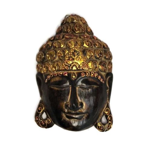 Buddha fej sötétbarna-arany "S" 
