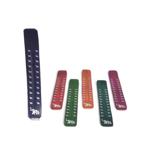 Fa füstölőtartó "sítalp" lila, festett elefánt motívummal