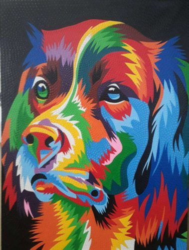 Aboriginal stílusú kutya festmény