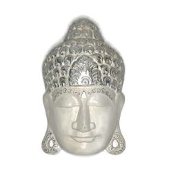 Buddha fej fehér-ezüst "L" 