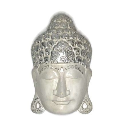 Buddha fej fehér-ezüst "L" 