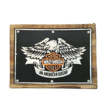 Fatábla fém nyomattal, motoros dizájn Harley-Davidson embléma