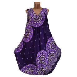   Harang fazonú, mandala mintás ujjatlan ruha, ametisztlila levendulaszínű mintával 
