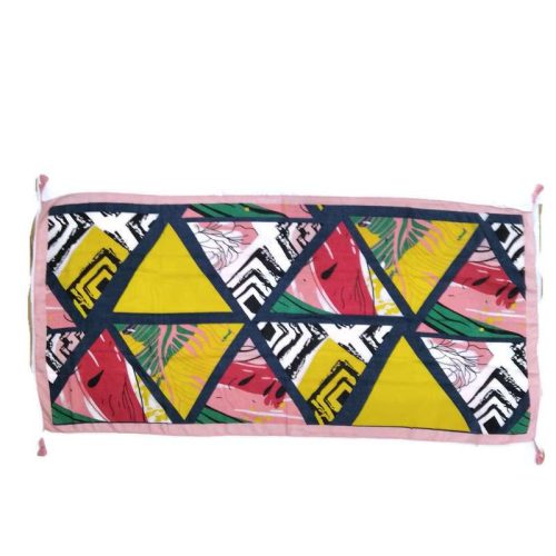 Thai kendő, rózsaszín alapon, nagy háromszög mintás