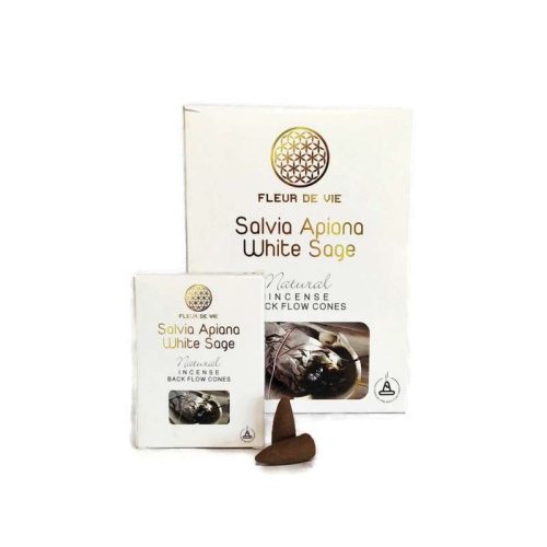 Fleur de Vie White Sage visszaáramló kúpfüstölő