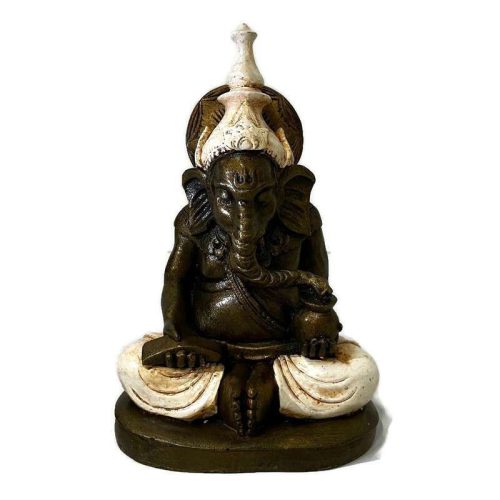Ganesha szobor - arany-fehér, új kezdetek és belső erő támogatója