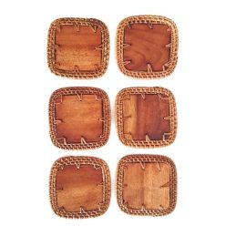 Poháralátét szett világosbarna