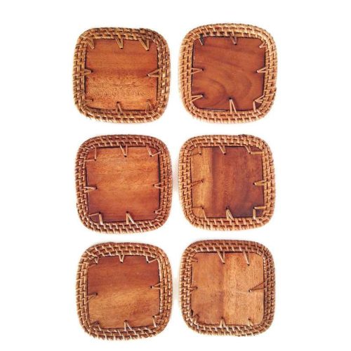 Poháralátét szett világosbarna