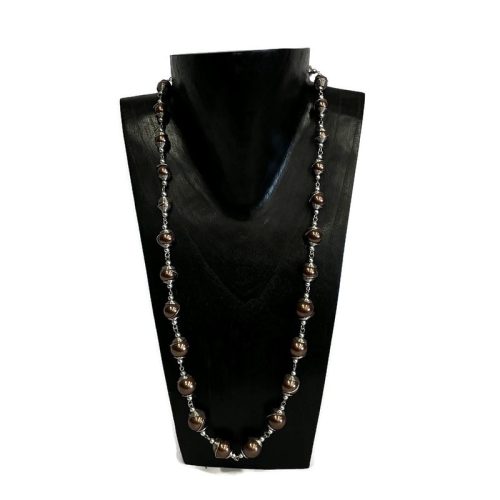 Nyaklánc, női, fém foglalatos, tekla gyöngysor 2.