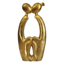 Absztrakt páros szobor 30cm arany csók