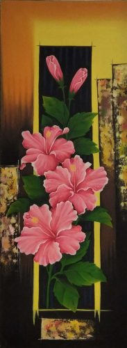 Rózsaszín virág festmény