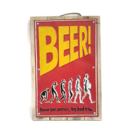Fatábla fém nyomattal, sör dizájn Beer!