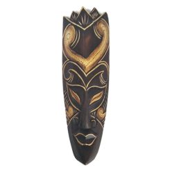 Fa fali maszk harcos fejdíszben, 30cm