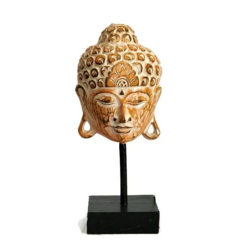 Fa panel, Buddha fej antik narancs