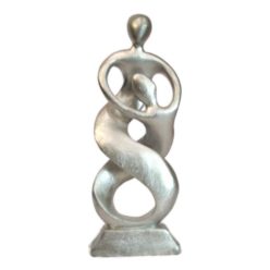 Absztrakt páros szobor 30cm ezüst végtelen forma