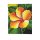Narancssárga Hibiszkusz Virág Festmény Zöld Háttérrel – Trópusi Hangulat, Kézzel Festett Vászonkép, Kicsi