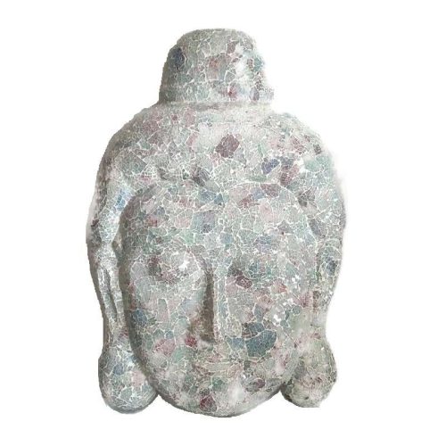 Üvegmozaik lámpabúra, Buddha fej "M" színes tejüveg jellegű