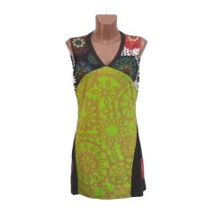UDG rövid ruha, limezöld, mandalákkal