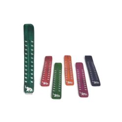   Fa füstölőtartó "sítalp" sötétzöld, festett elefánt motívummal