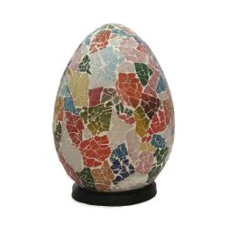 Üvegmozaik lámpabúra, tojás "S" tarka