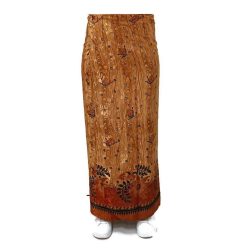 Lapszoknya hosszú, virágos barna alul díszsáv