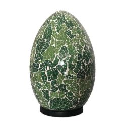 Üvegmozaik lámpabúra, tojás "M" zöld