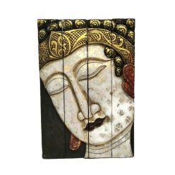   Buddha kép falra 4 részes, összecsukható fekete-fehér festett