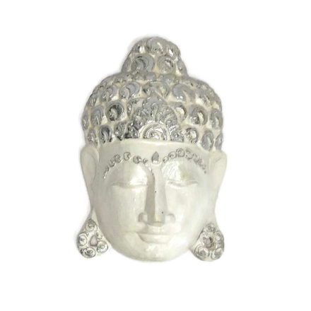Buddha fej fehér-ezüst "S" 