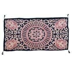   Thai kendő, sötétkék-piros-fehér, oroszlánokkal a sarkaiban