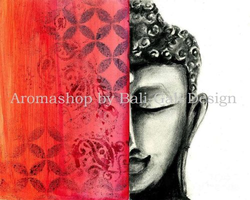 Buddha arc, fehér alapon