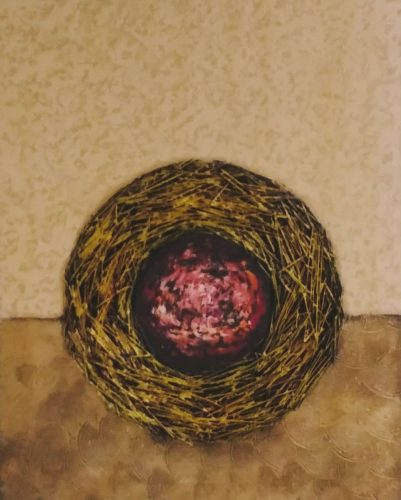 Arany fészek absztrakt festmény