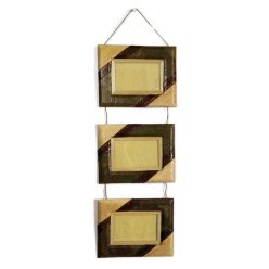   Natúr képkeret 3 részes falra akasztható, sávos "L"