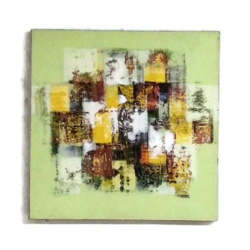 Festmény zöld absztrakt 50x50cm 1.