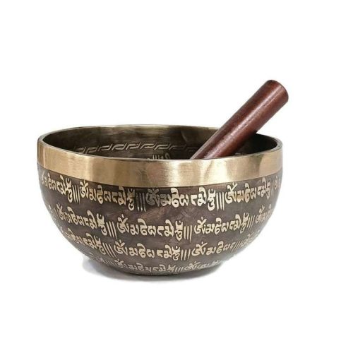 Hangtál Tibeti kézzel vésett mintával 1125gr Om jellel