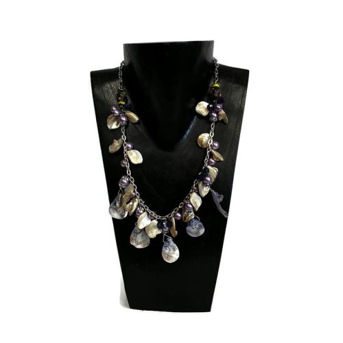 Nyaklánc, női, kagyló és mintás üveggyöngy 1.