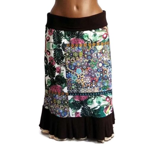 UDG szoknya fodros aljú apró mintás 