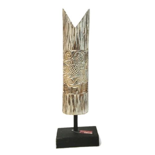 Fa virágmotívumos panel talpon "S"